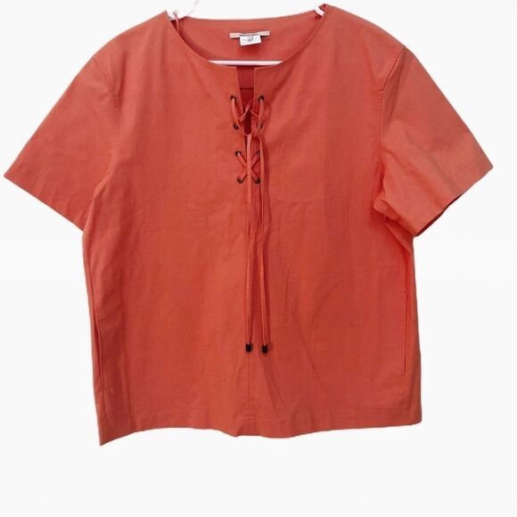 Gerard Darel Sport Top Orange Short Sleeve - Picture 1 of 6
